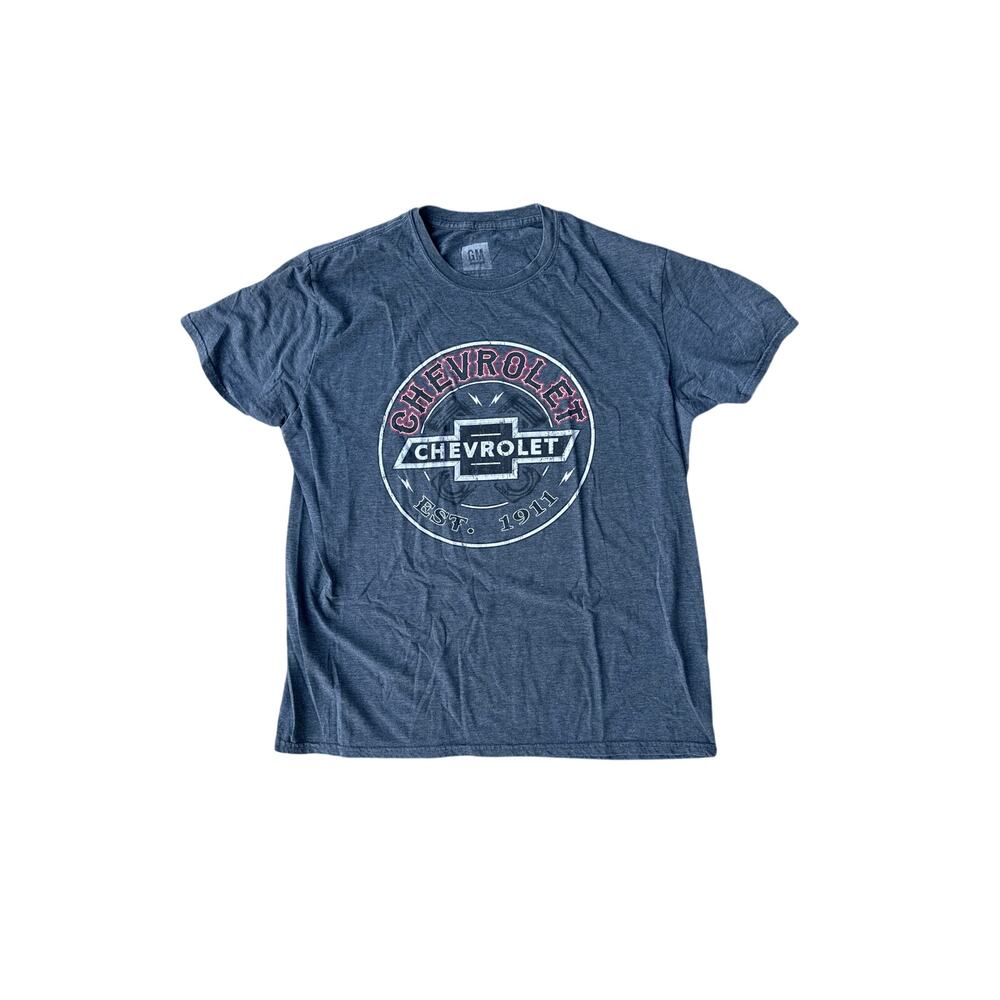 Chevrolet Men’s XL Gray Graphic T Shirt Chevy Bowtie Logo Since 1911 GM Tee
